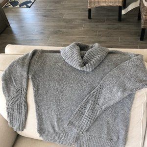 White House Black Market Gray Sweater Cowl Neck